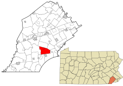 Chester County Pennsylvania incorporated and unincorporated areas East Marlborough highlighted